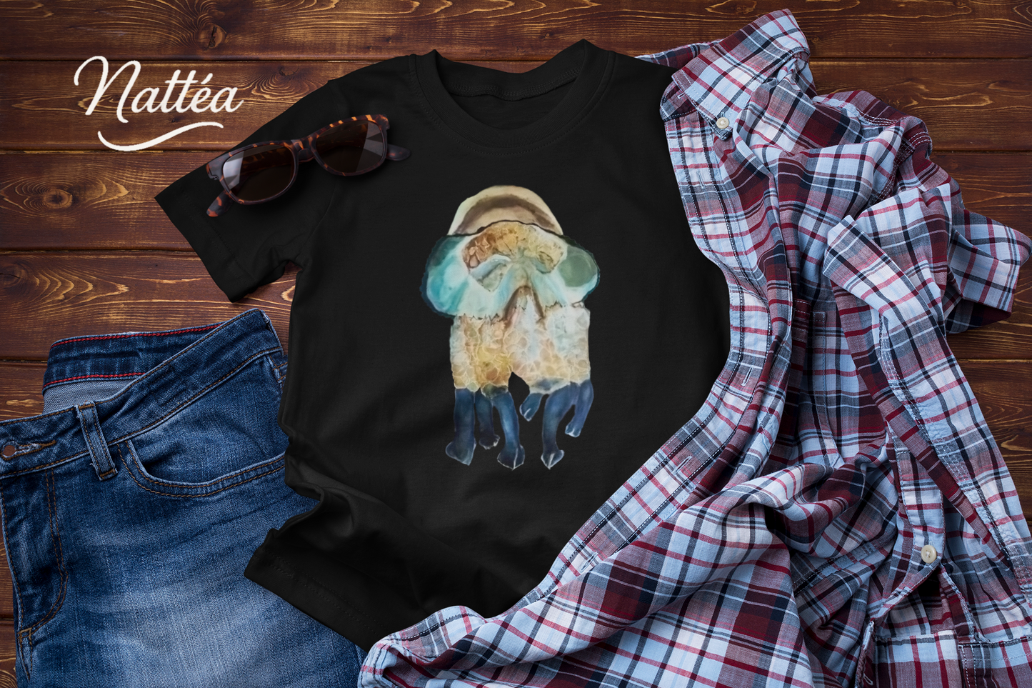 Dancing Jellyfish T-Shirt – Ocean Animal Art Tee from Original Painting