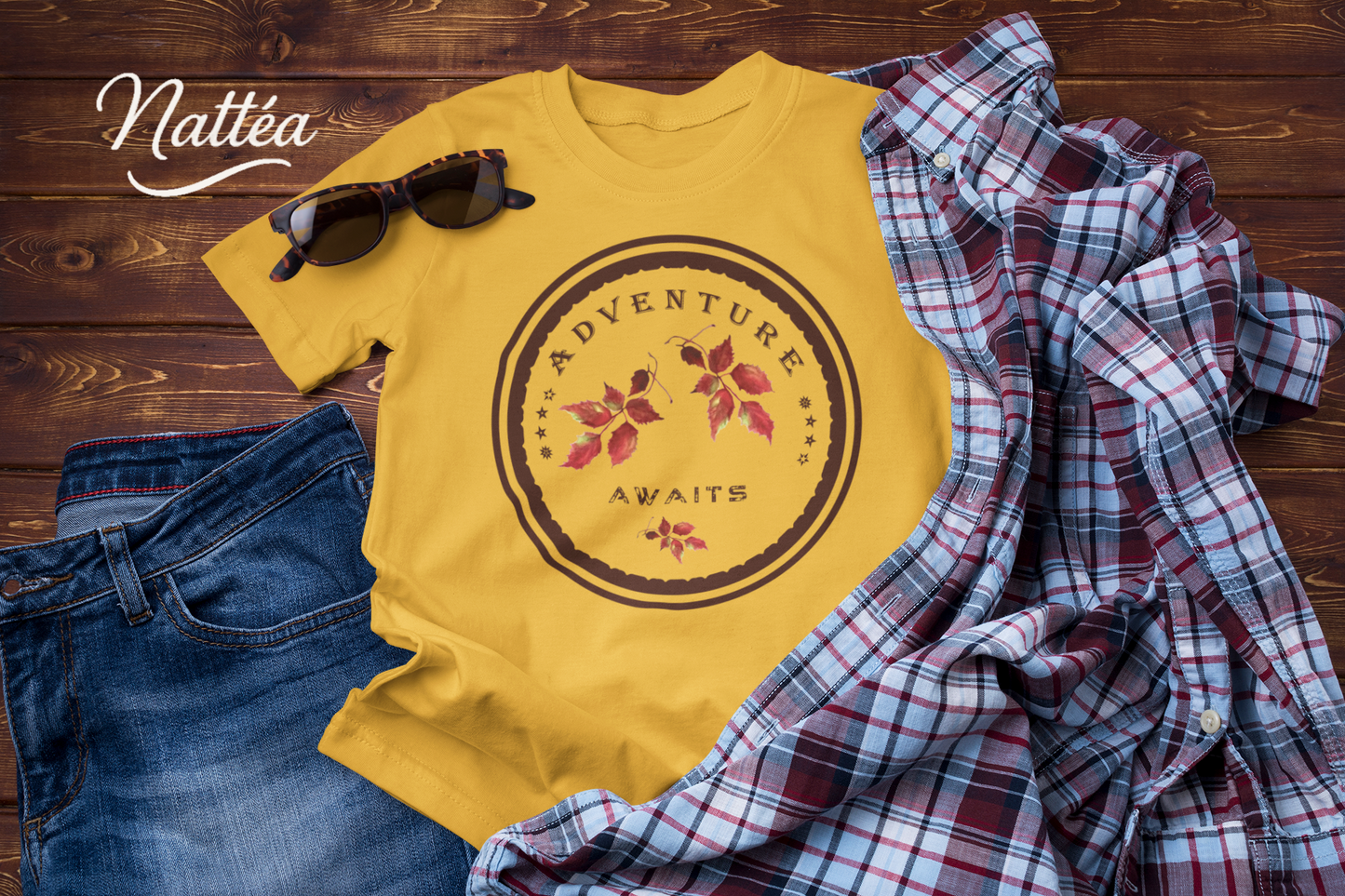 Adventure Awaits T-Shirt – Autumn Vibes Travel Tee