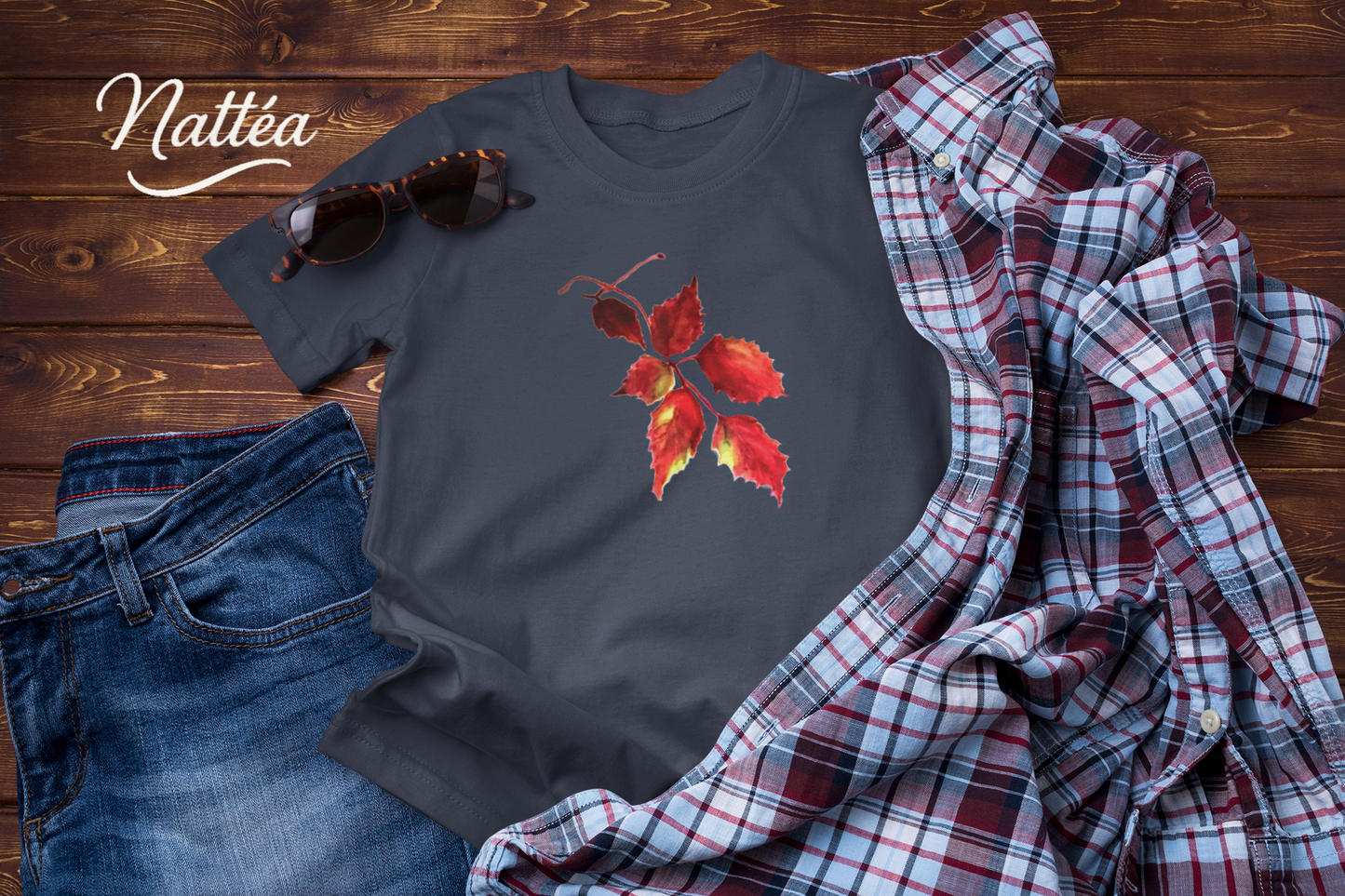Watercolor Autumn Leaves Tee, Fall Season Shirt for Women & Men