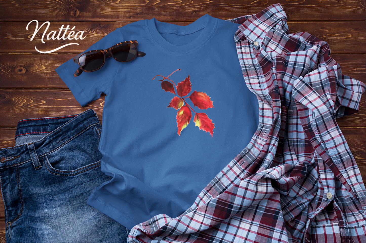 Watercolor Autumn Leaves Tee, Fall Season Shirt for Women & Men