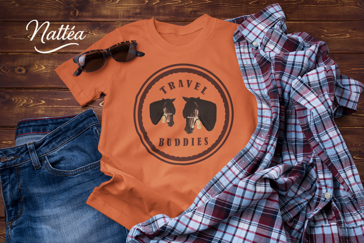 Travel Buddies Horse T-Shirt – Vintage Animal Adventure Tee