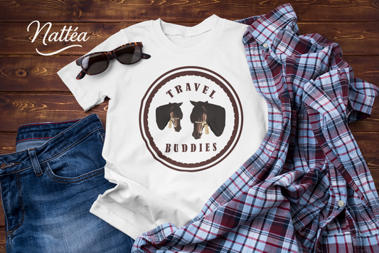 Travel Buddies Horse T-Shirt – Vintage Animal Adventure Tee