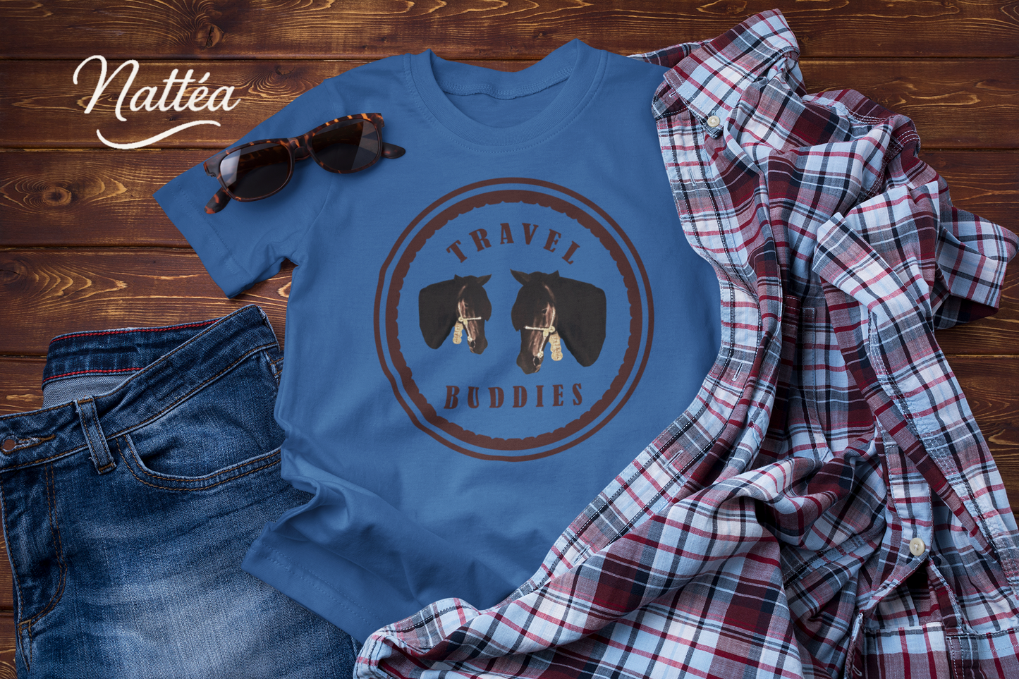 Travel Buddies Horse T-Shirt – Vintage Animal Adventure Tee
