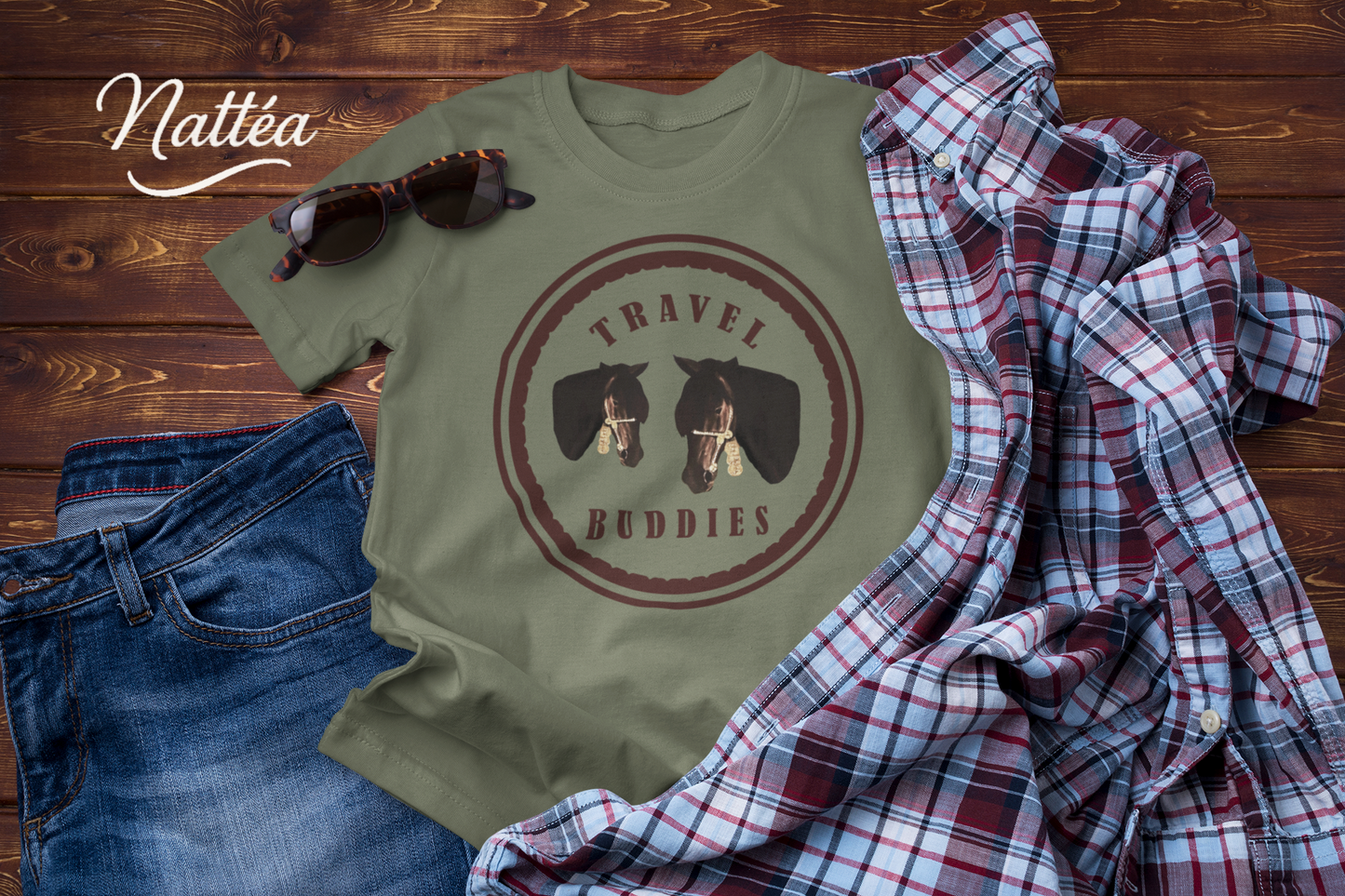Travel Buddies Horse T-Shirt – Vintage Animal Adventure Tee