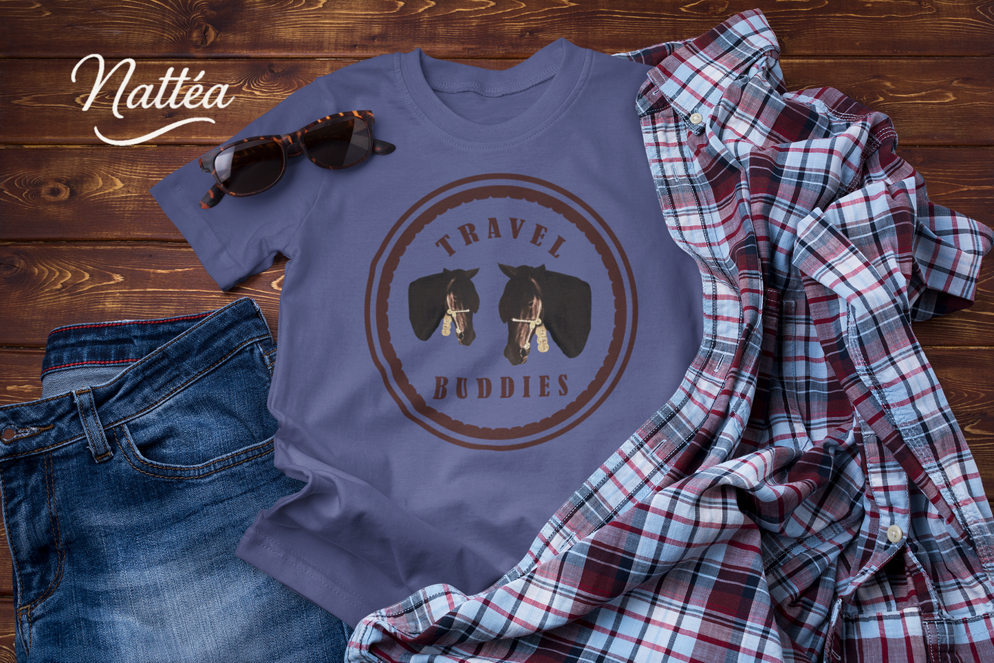 Travel Buddies Horse T-Shirt – Vintage Animal Adventure Tee
