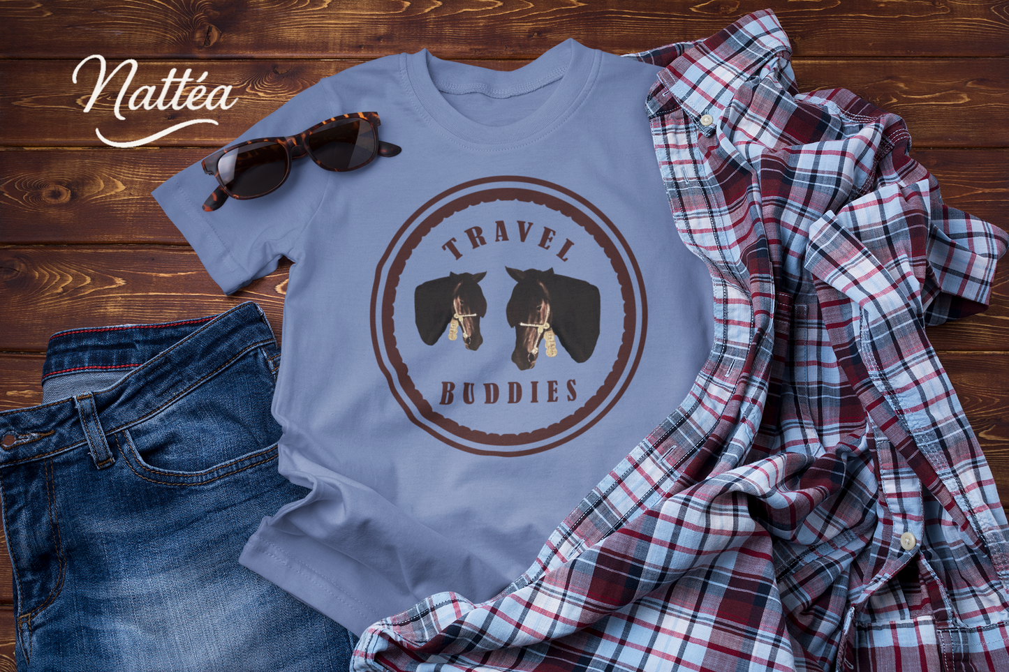 Travel Buddies Horse T-Shirt – Vintage Animal Adventure Tee