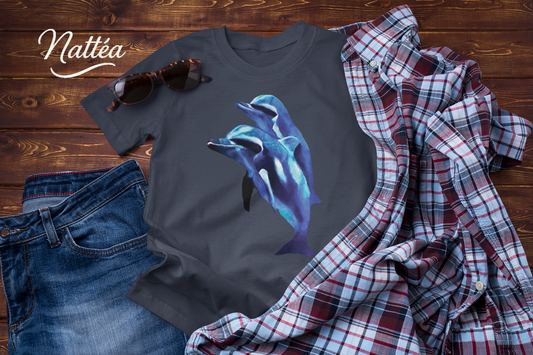 Dolphin Art T-Shirt – Ocean Sea Life Design from Original Painting