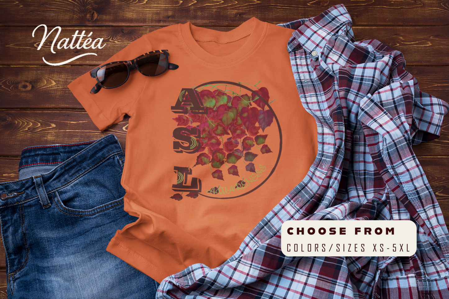 ASL Awareness T-Shirt – Autumn leaves