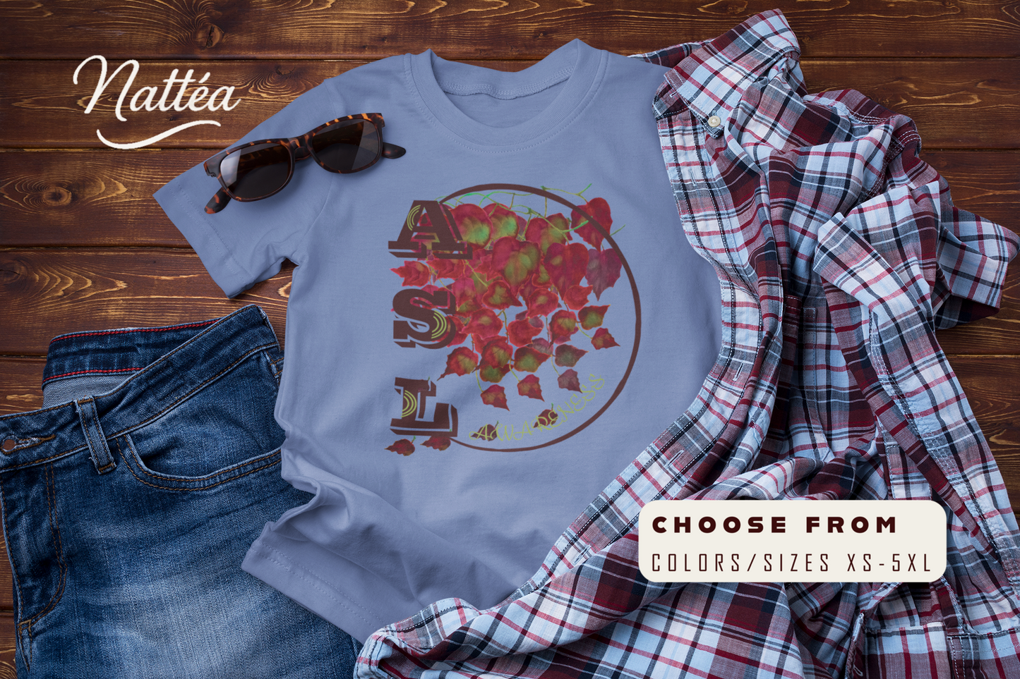 ASL Awareness T-Shirt – Autumn leaves