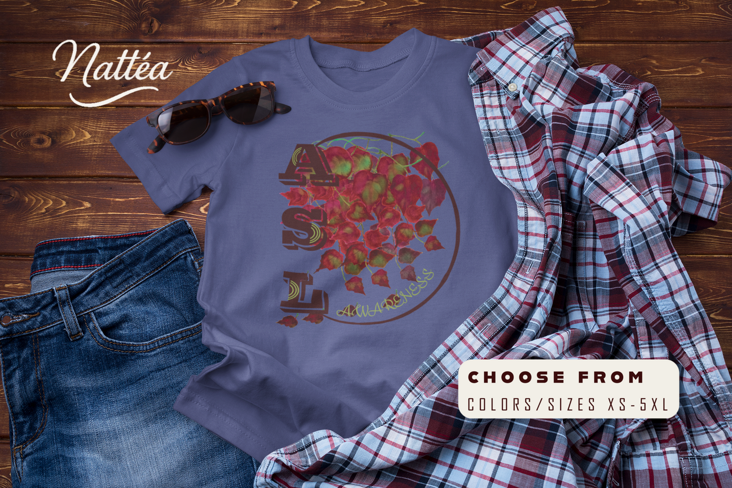 ASL Awareness T-Shirt – Autumn leaves