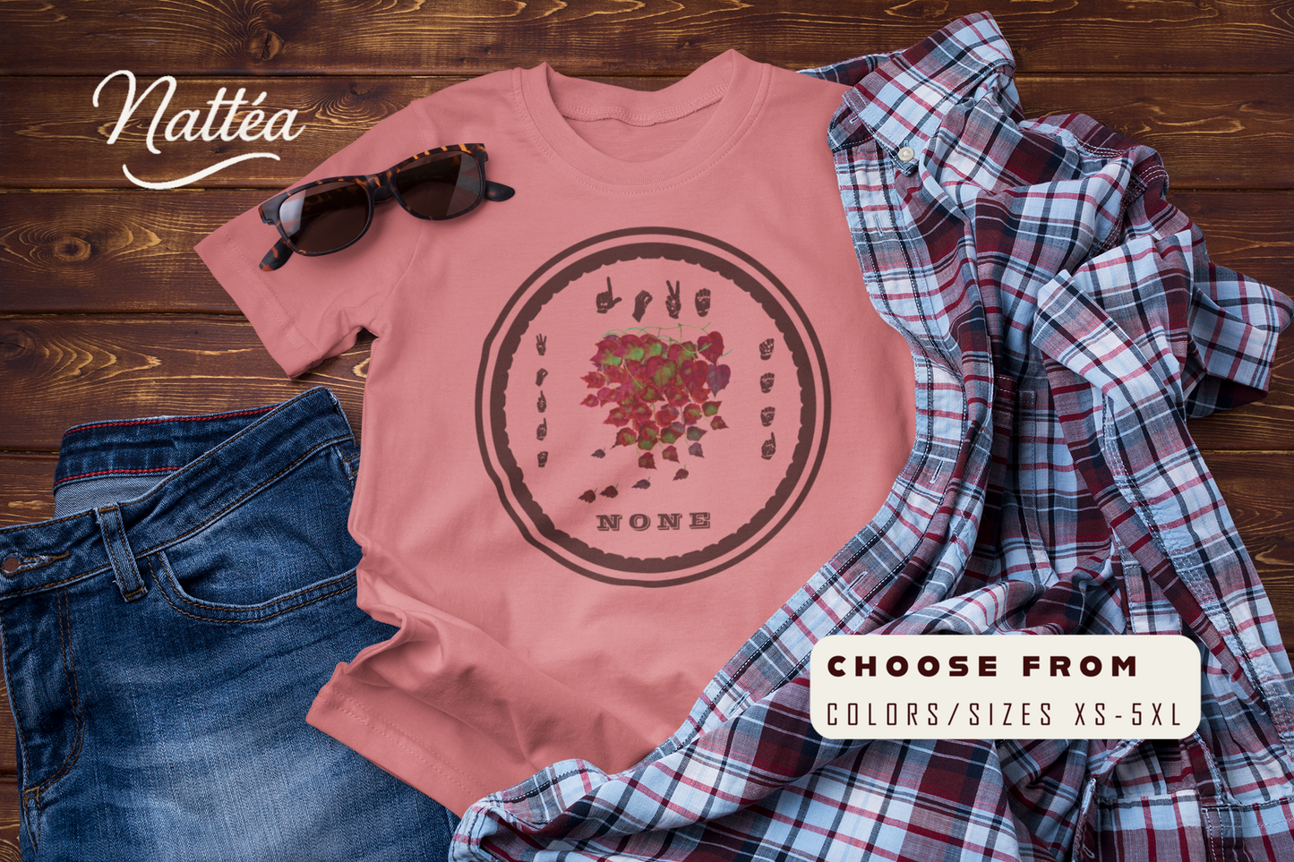 ASL Autumn leaves  Love needs no words  T‑Shirt