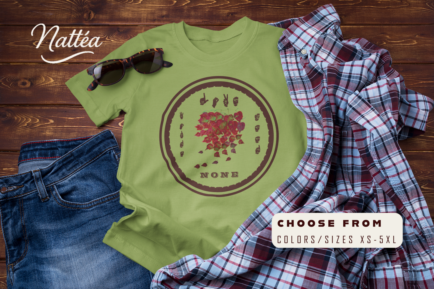ASL Autumn leaves  Love needs no words  T‑Shirt