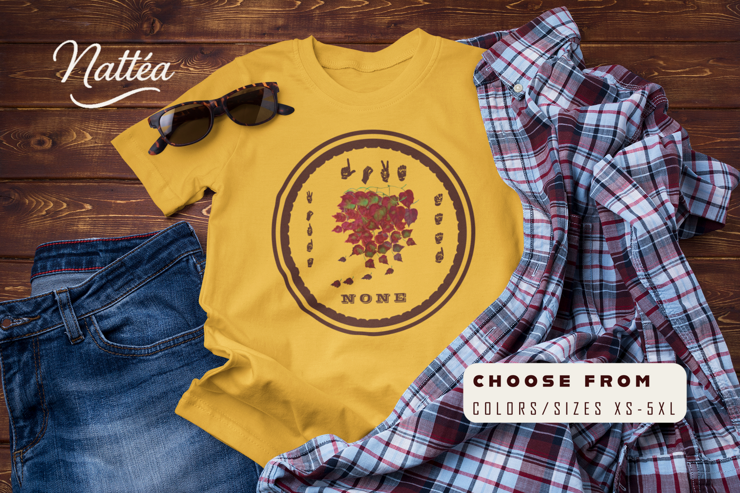 ASL Autumn leaves  Love needs no words  T‑Shirt