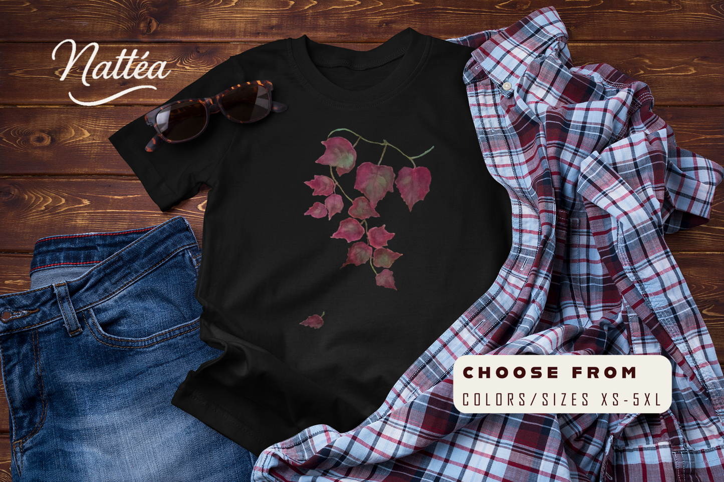 Watercolor Autumn Leaves Tee, Fall Season t-shirt