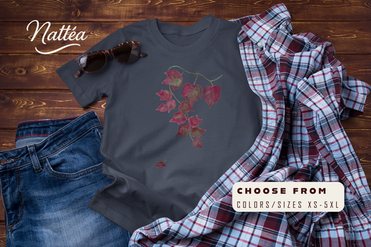 Watercolor Autumn Leaves Tee, Fall Season t-shirt