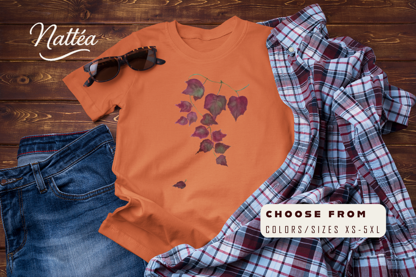 Watercolor Autumn Leaves Tee, Fall Season t-shirt