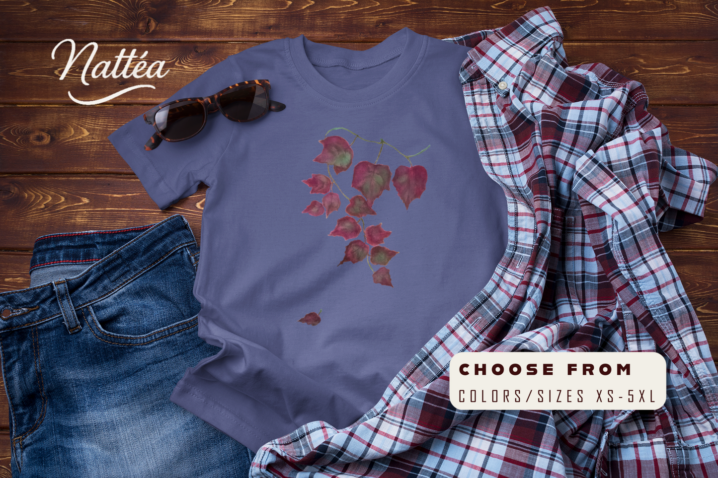Watercolor Autumn Leaves Tee, Fall Season t-shirt