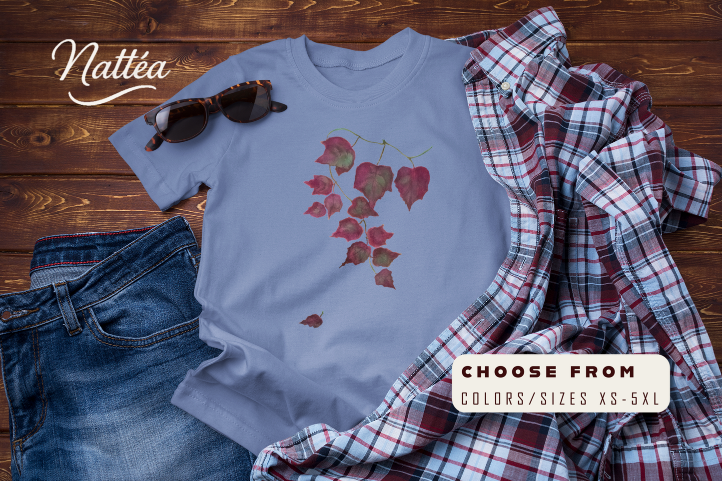 Watercolor Autumn Leaves Tee, Fall Season t-shirt