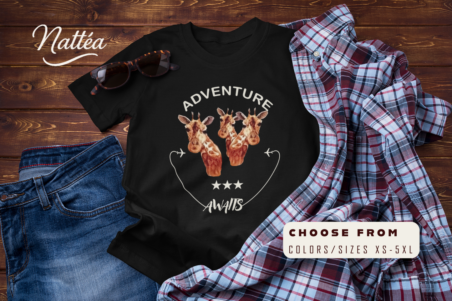 Watercolor Giraffe T-Shirt – Safari Vibes & Adventure Awaits  Style