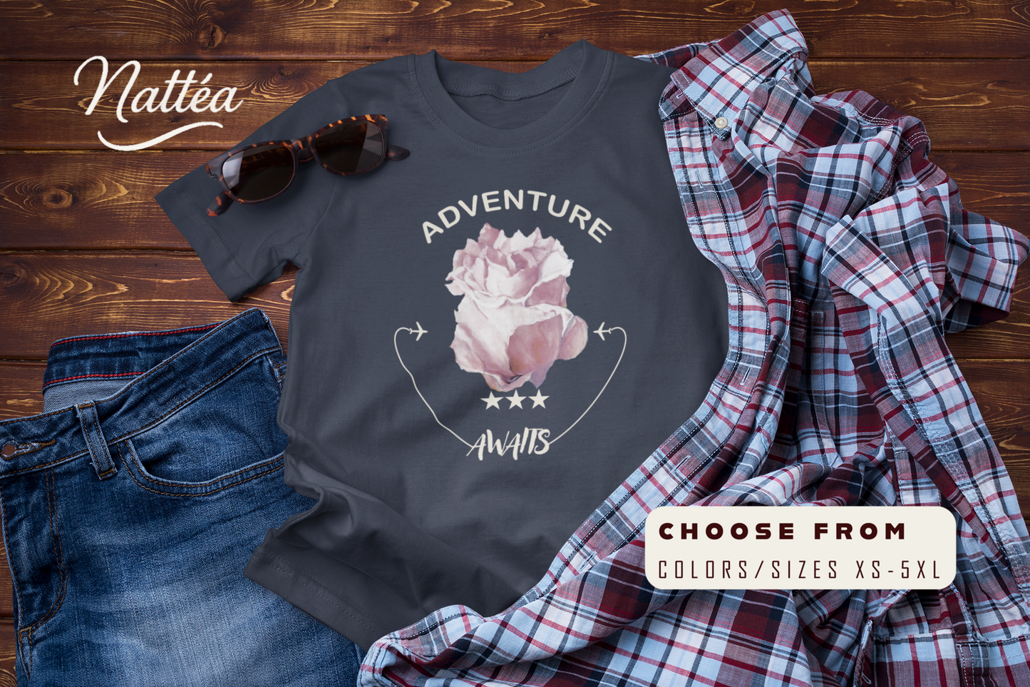 Tender Rose   T-Shirt – Adventure Awaits