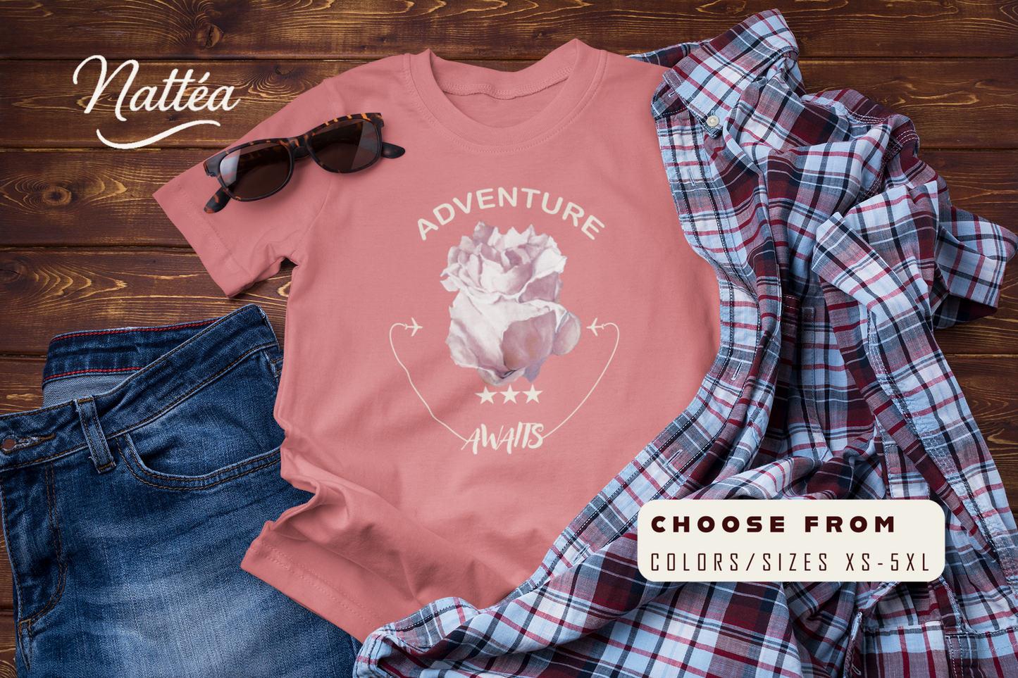 Tender Rose   T-Shirt – Adventure Awaits