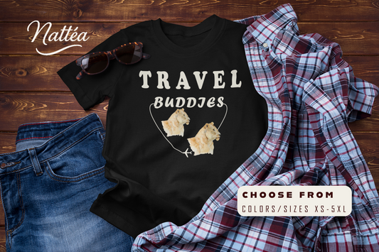 Lioness Travel Buddies T-Shirt – Wildlife Adventure   from Original Watercolor Painting