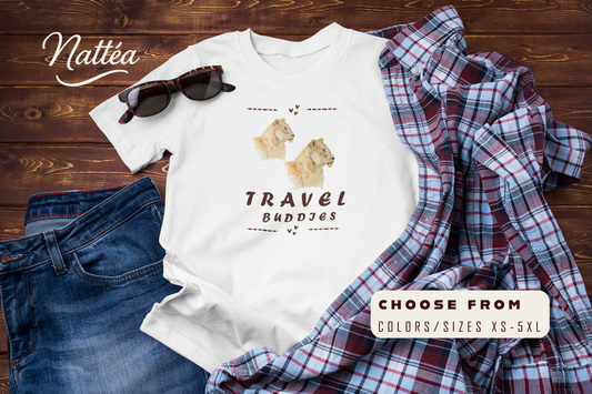 Lioness Travel Buddies T-Shirt – Wildlife Adventure Vibe  from Original Art