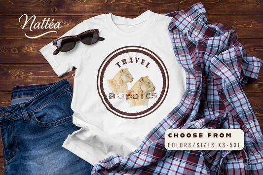Lioness Travel Buddies T-Shirt – Wildlife Adventure  from Original Art