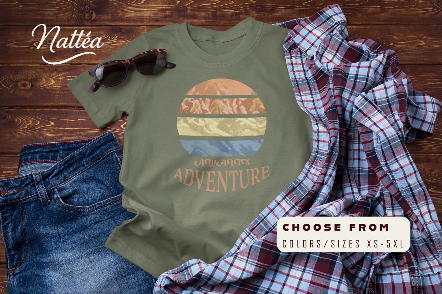 Mountain Adventure Awaits T-Shirt – Vintage Hiking & Outdoor Tee