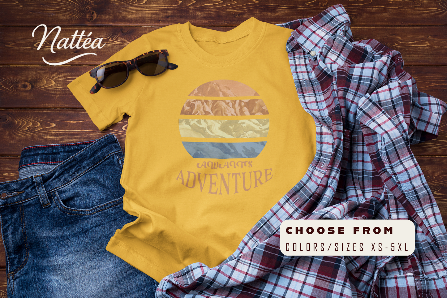 Mountain Adventure Awaits T-Shirt – Vintage Hiking & Outdoor Tee
