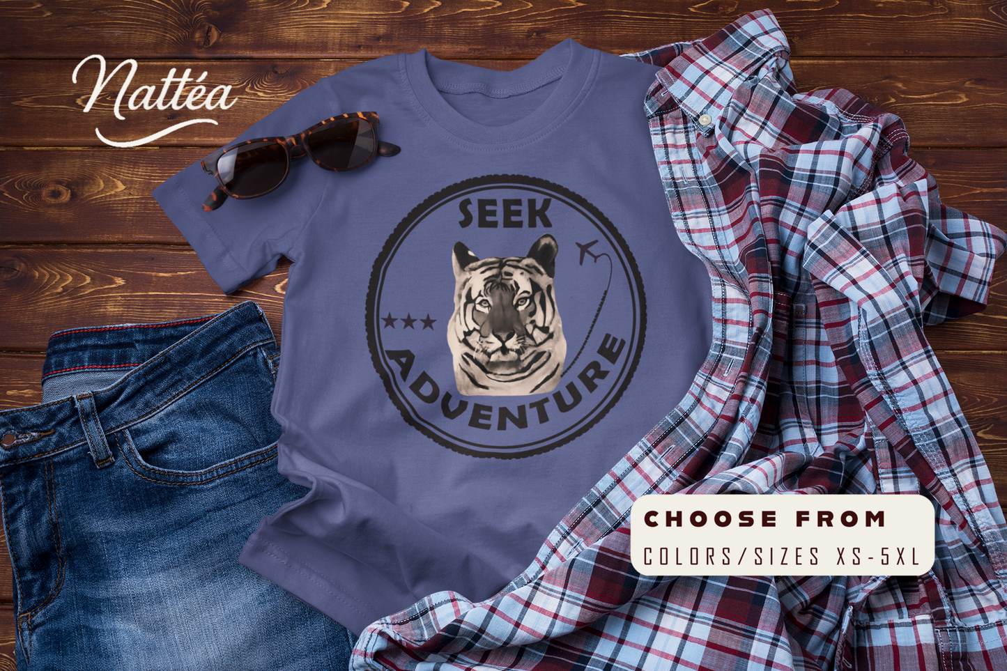 Seek Adventure Tiger T-Shirt – Original Oil Painting Inspired Design