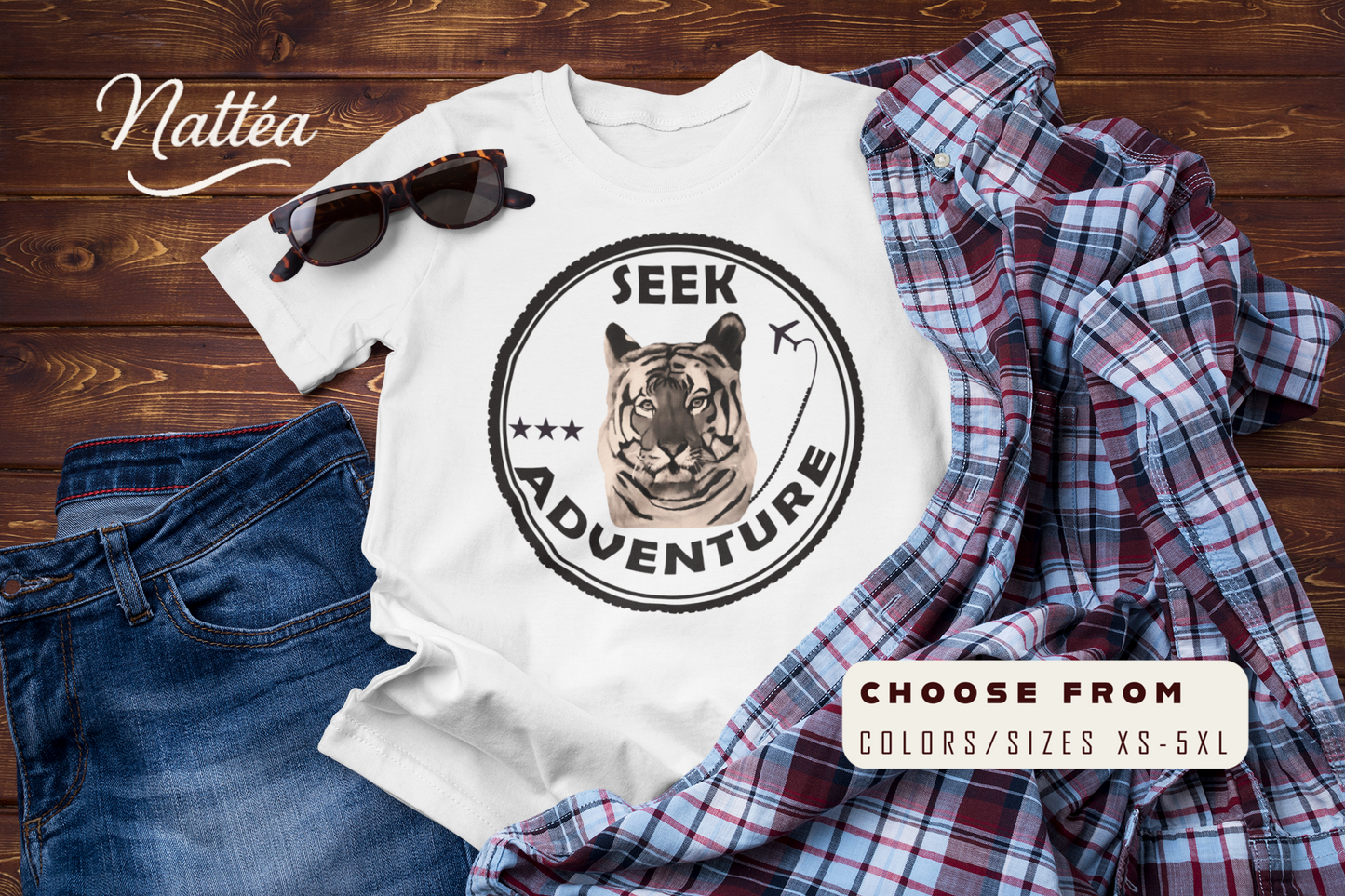 Seek Adventure Tiger T-Shirt – Original Oil Painting Inspired Design
