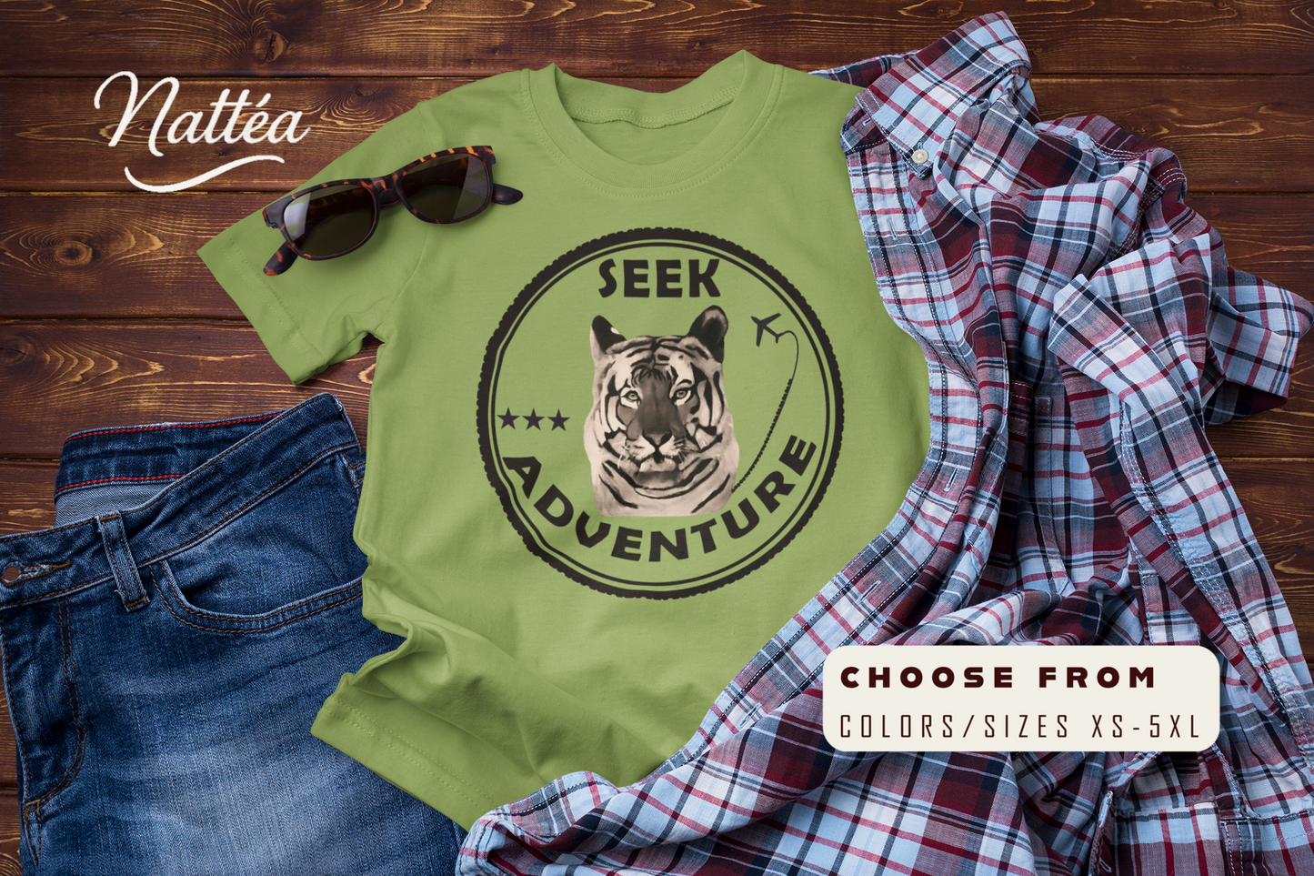 Seek Adventure Tiger T-Shirt – Original Oil Painting Inspired Design