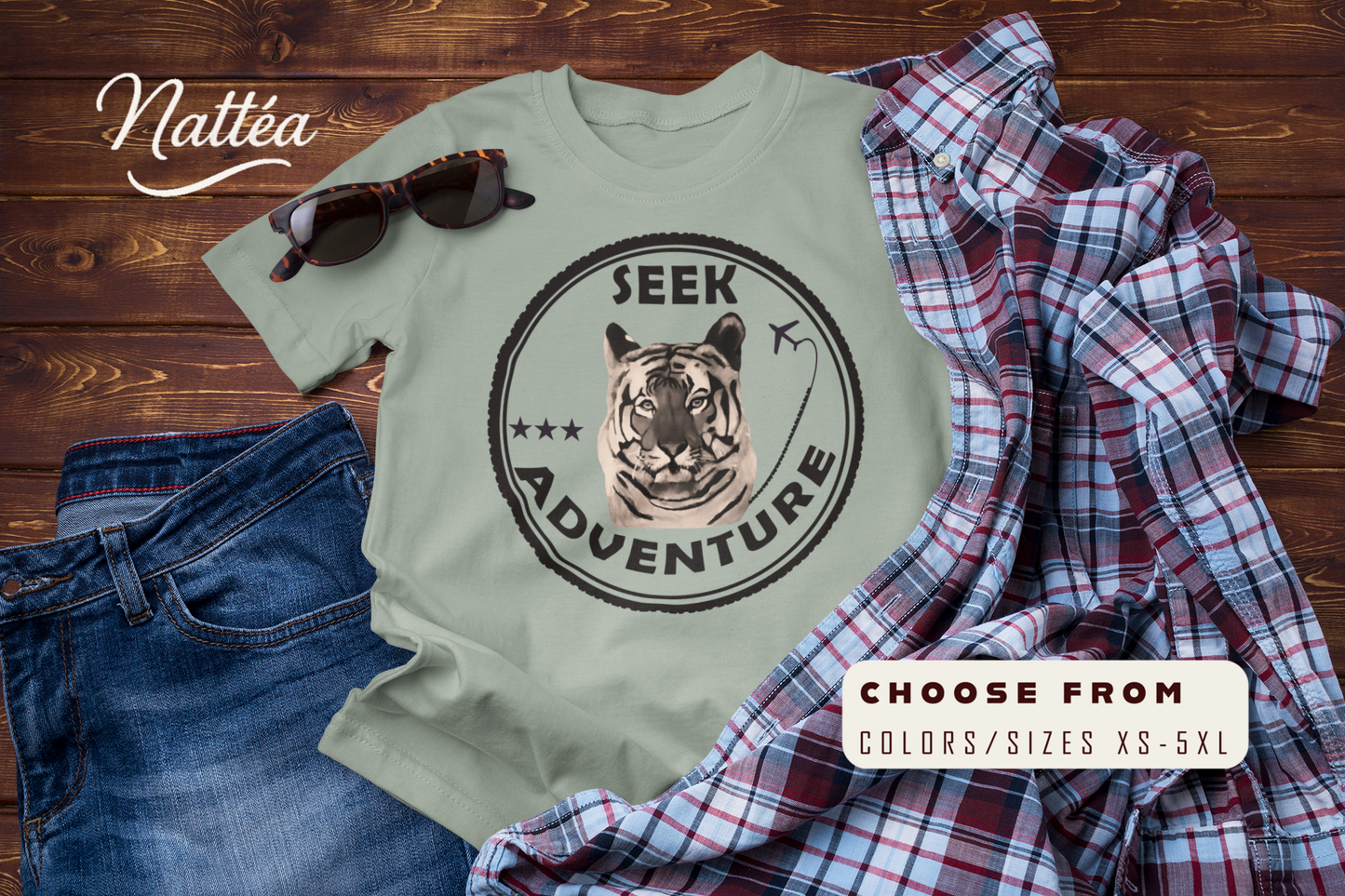Seek Adventure Tiger T-Shirt – Original Oil Painting Inspired Design