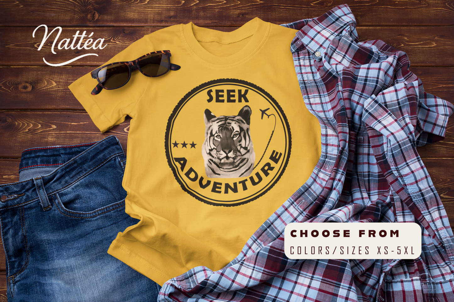 Seek Adventure Tiger T-Shirt – Original Oil Painting Inspired Design
