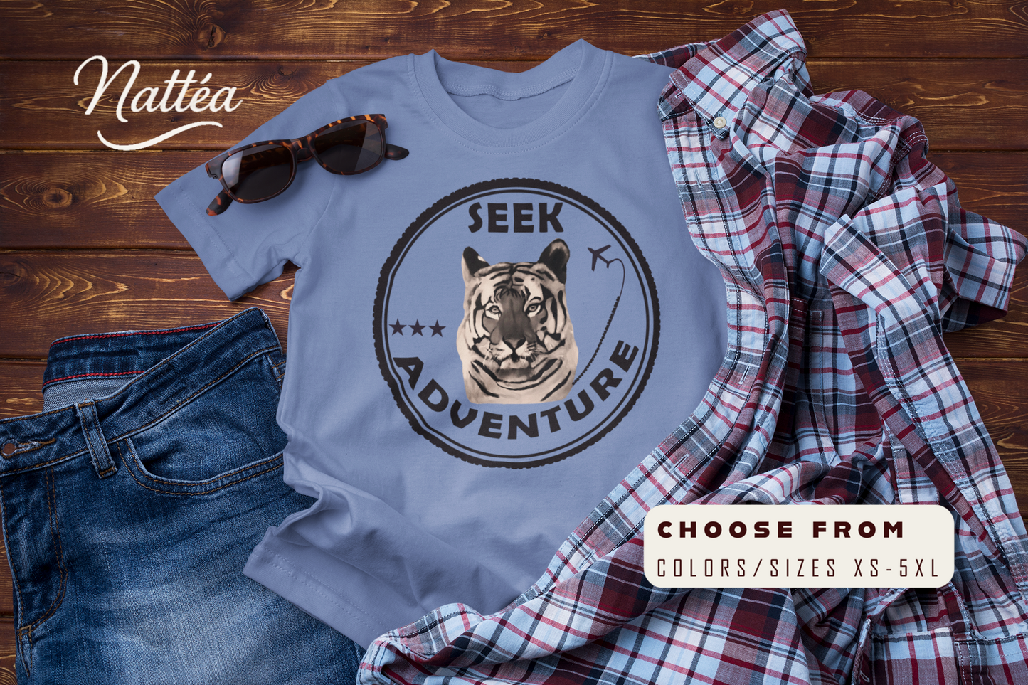 Seek Adventure Tiger T-Shirt – Original Oil Painting Inspired Design
