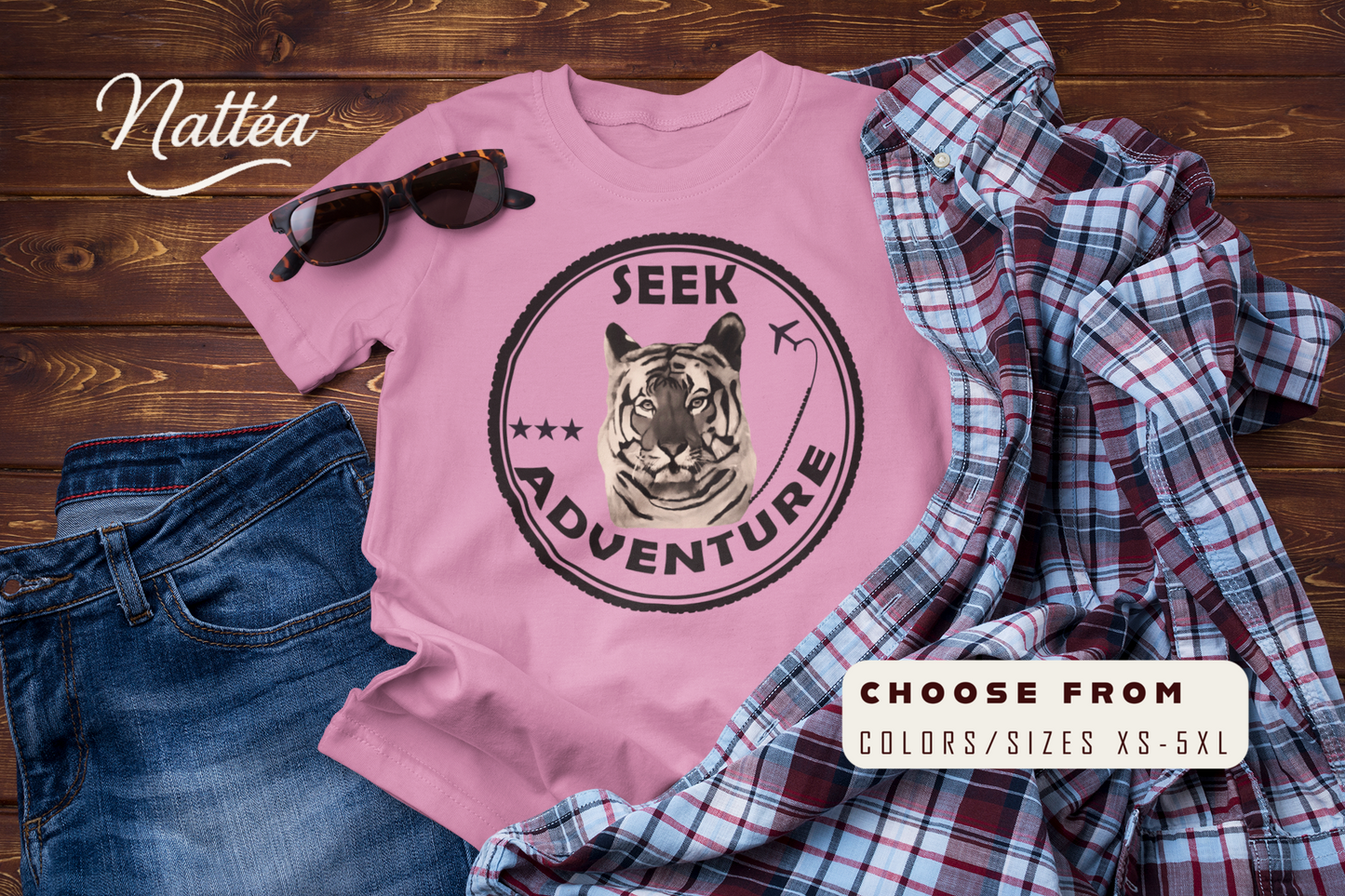 Seek Adventure Tiger T-Shirt – Original Oil Painting Inspired Design