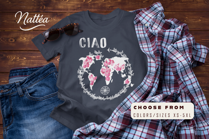 CIAO Travel T-Shirt – World Adventure Map Design