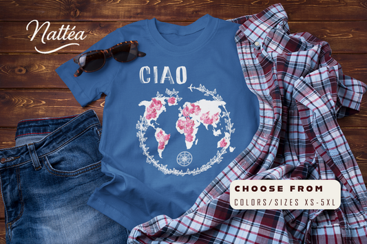 CIAO Travel T-Shirt – World Adventure Map Design