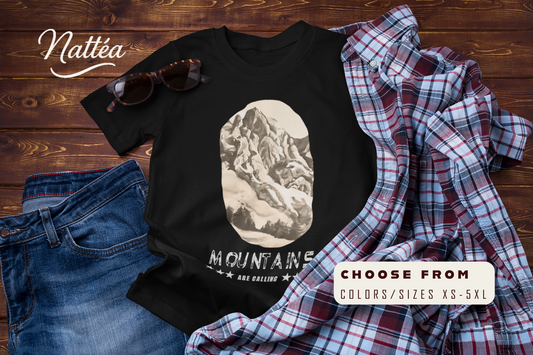 The Mountains Are Calling T-Shirt – Adventure Outdoor Hiking Vintage Style Tee