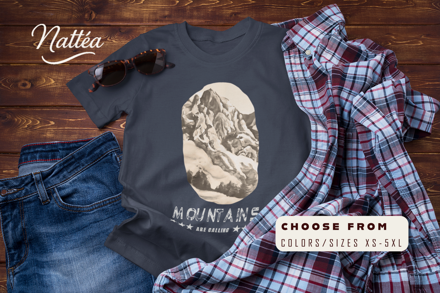 The Mountains Are Calling T-Shirt – Adventure Outdoor Hiking Vintage Style Tee
