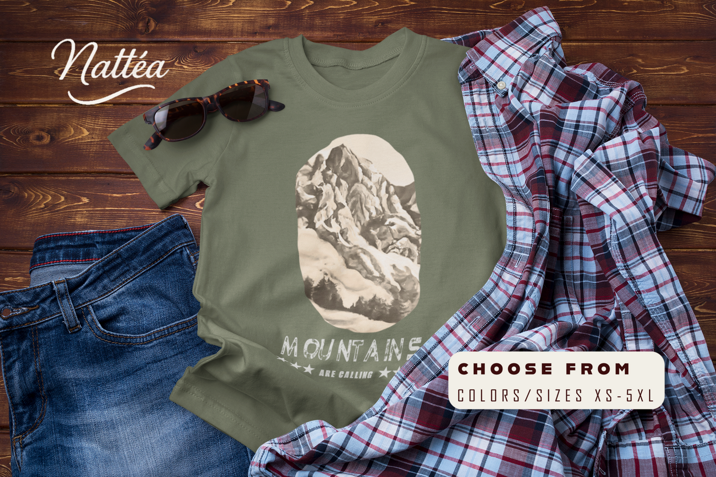 The Mountains Are Calling T-Shirt – Adventure Outdoor Hiking Vintage Style Tee