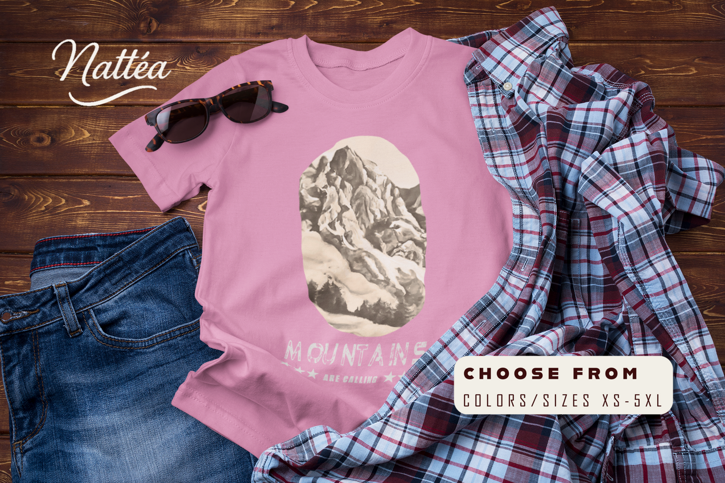 The Mountains Are Calling T-Shirt – Adventure Outdoor Hiking Vintage Style Tee