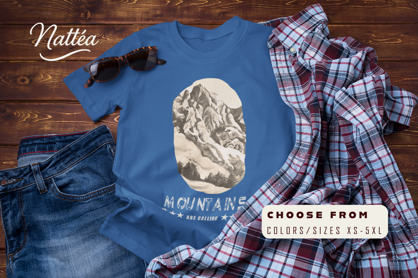 The Mountains Are Calling T-Shirt – Adventure Outdoor Hiking Vintage Style Tee