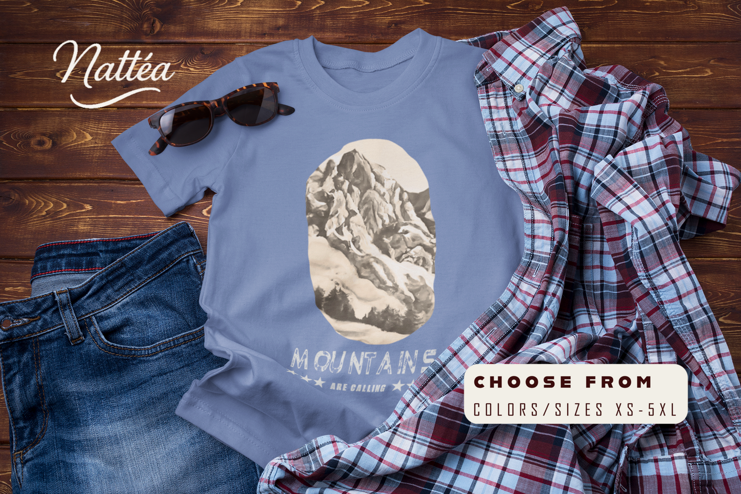 The Mountains Are Calling T-Shirt – Adventure Outdoor Hiking Vintage Style Tee