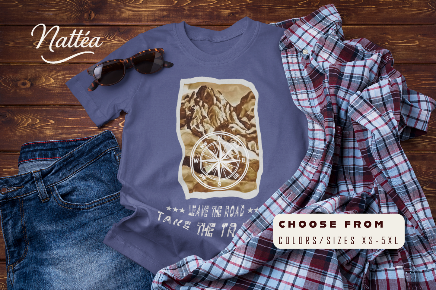 Leave the road take the trails Nature Lover’s Tee Inspired by Original Landscape Art  Vintage Style