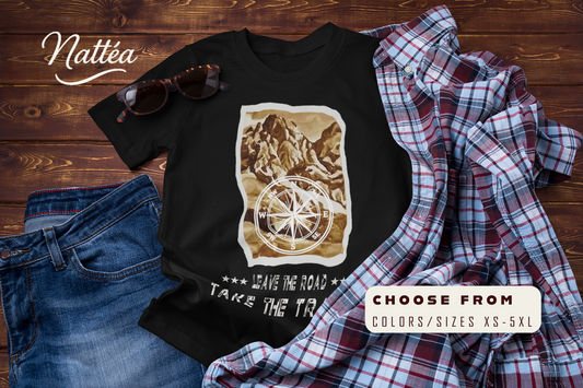 Leave the road take the trails Nature Lover’s Tee Inspired by Original Landscape Art  Vintage Style