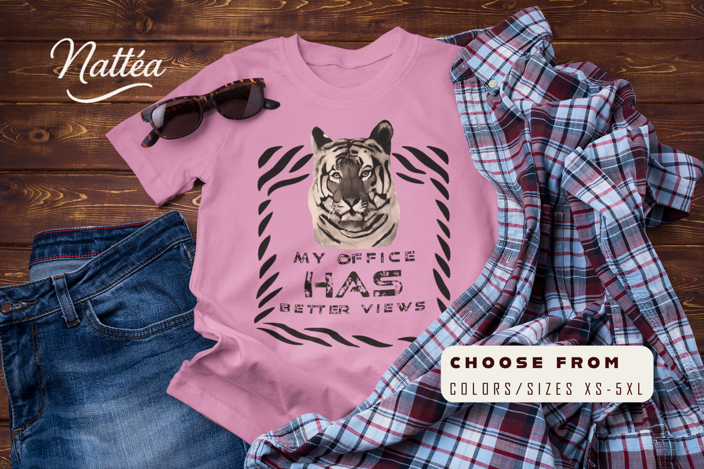 My Office Has Better Views T-Shirt – Funny Tiger Adventure Tee