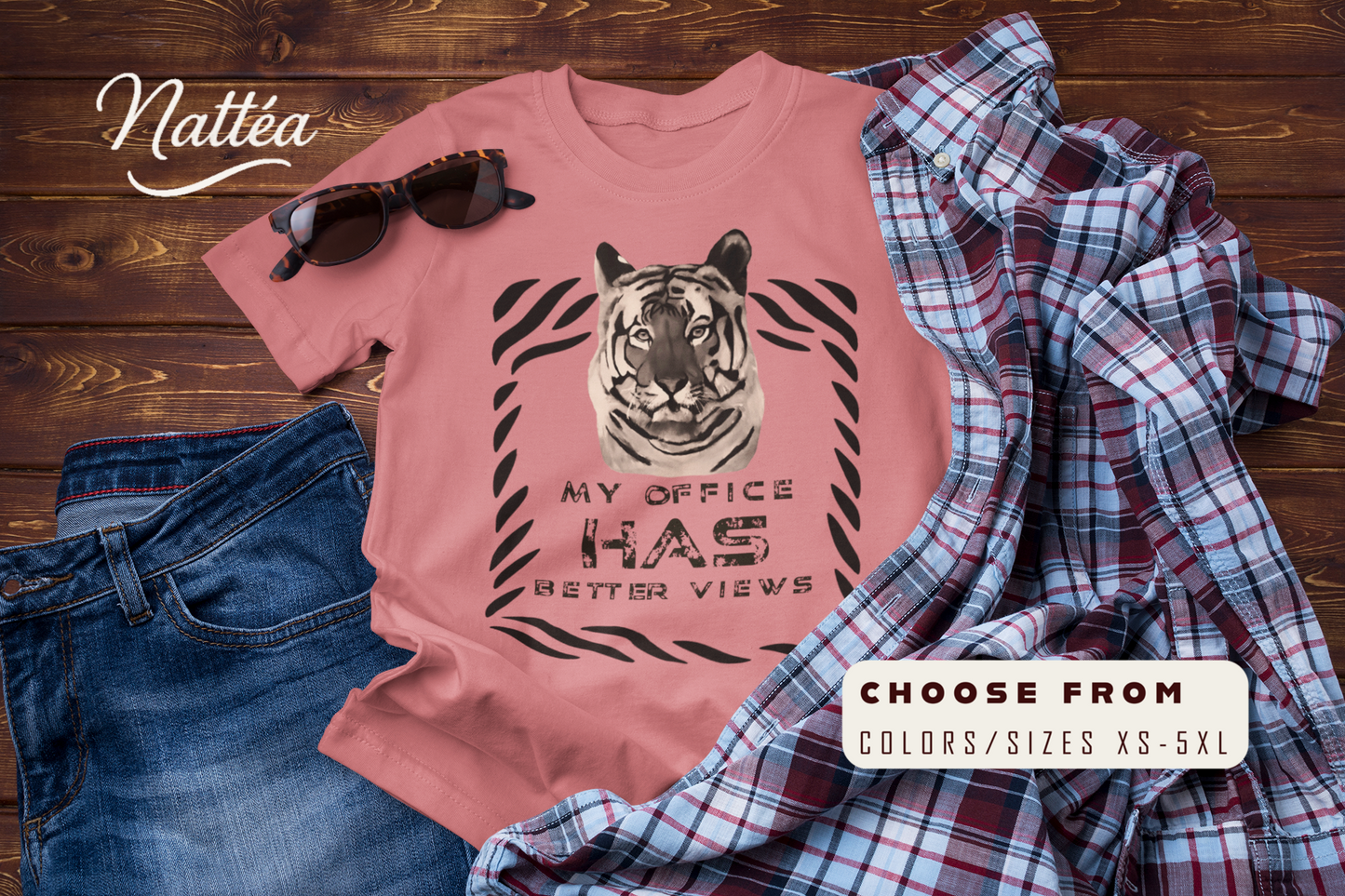 My Office Has Better Views T-Shirt – Funny Tiger Adventure Tee