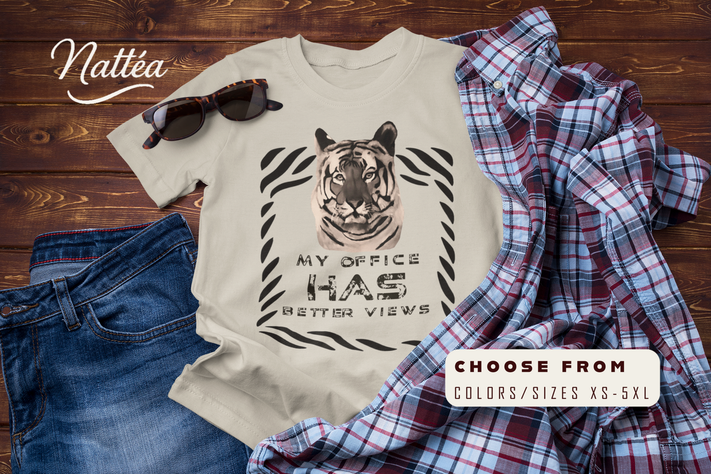 My Office Has Better Views T-Shirt – Funny Tiger Adventure Tee